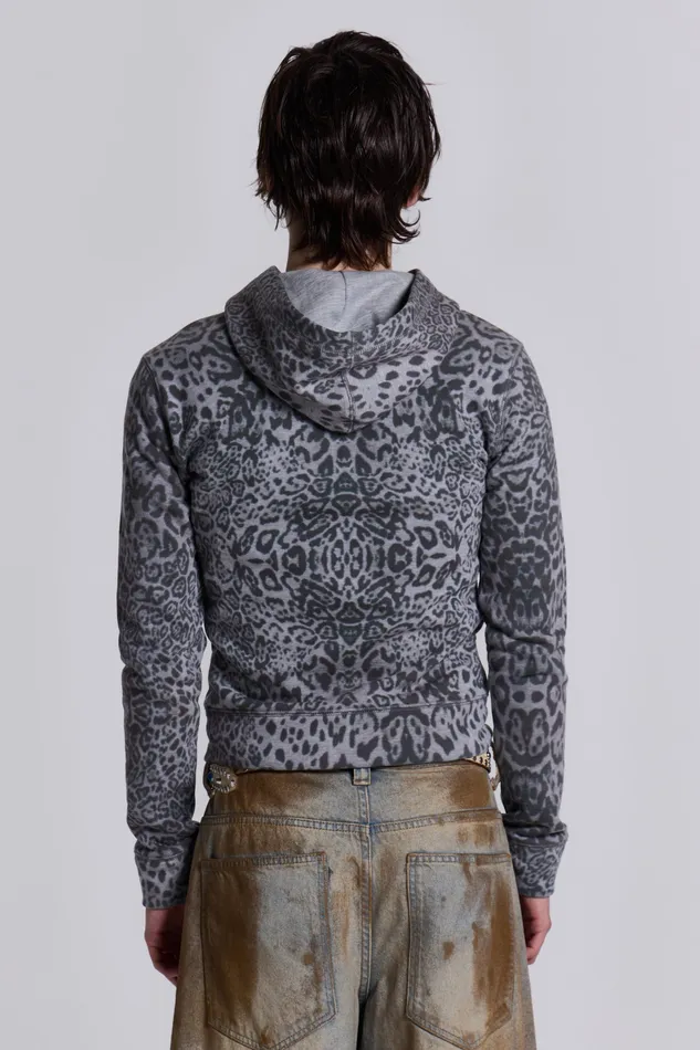 Loungewear Jaded London Men Shop Snow Leopard Mini Monster Hoodie