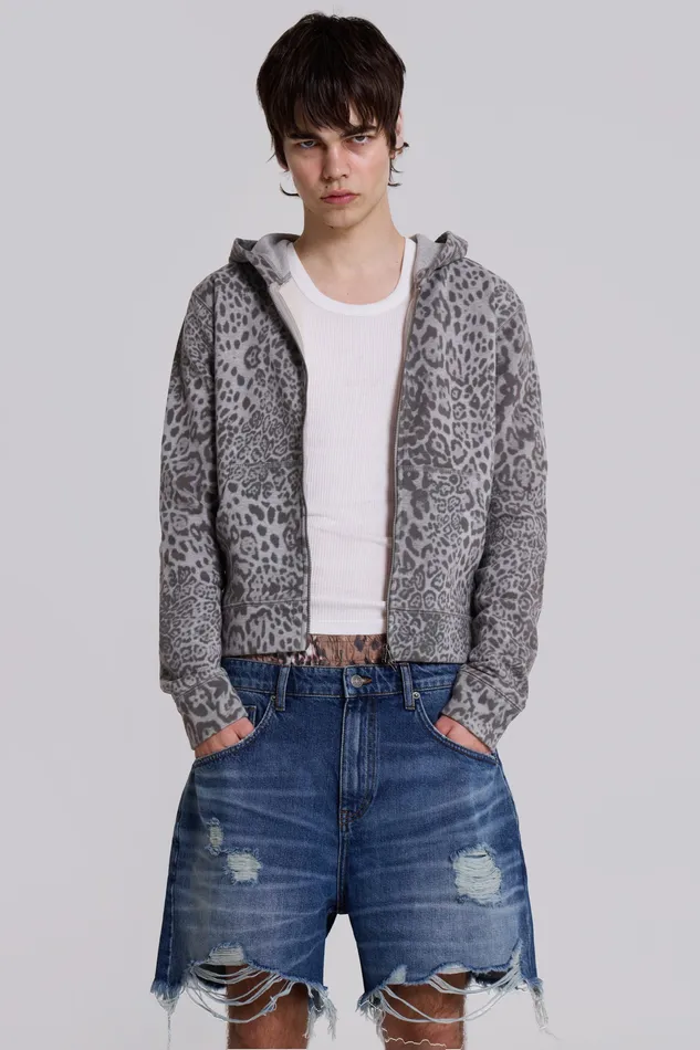 Loungewear Jaded London Men Shop Snow Leopard Mini Monster Hoodie
