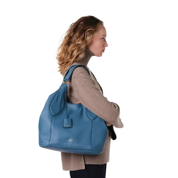 M EW Soft Shopper Wave Blue Women Lancel Shoulder Bags