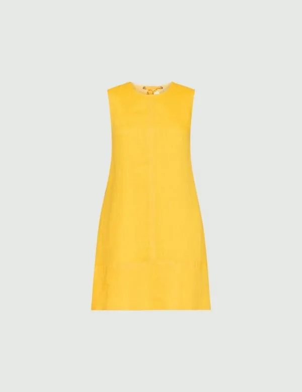 Marella Dresses Women Linen Dress Yellow