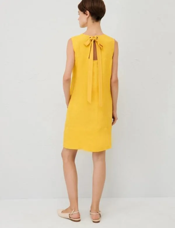 Marella Dresses Women Linen Dress Yellow
