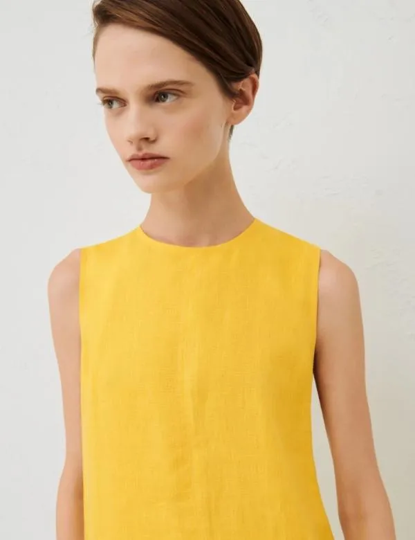 Marella Dresses Women Linen Dress Yellow