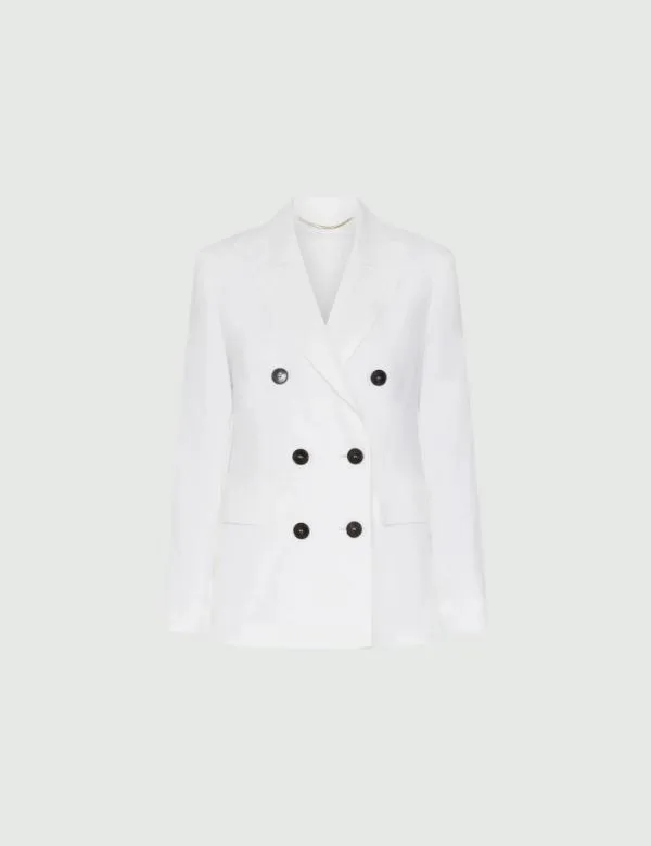 Marella Jackets Women Linen Blazer White