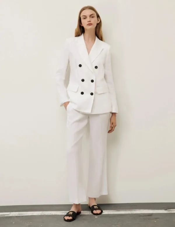 Marella Jackets Women Linen Blazer White