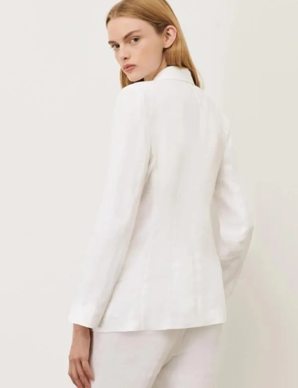 Marella Jackets Women Linen Blazer White