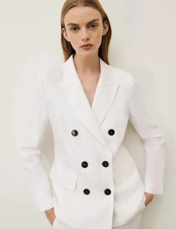 Marella Jackets Women Linen Blazer White
