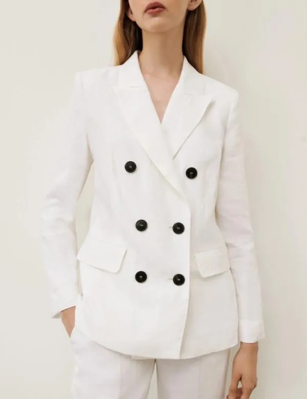 Marella Jackets Women Linen Blazer White