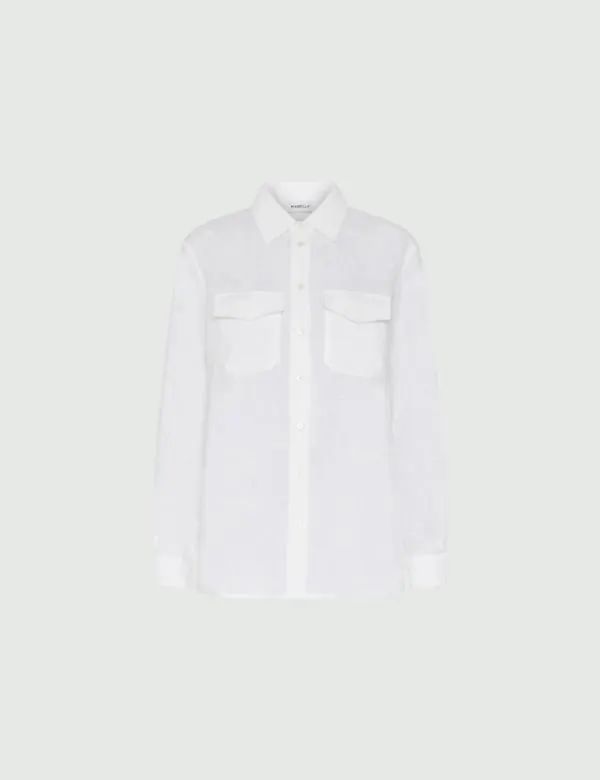 Marella Shirts Women Linen Shirt White
