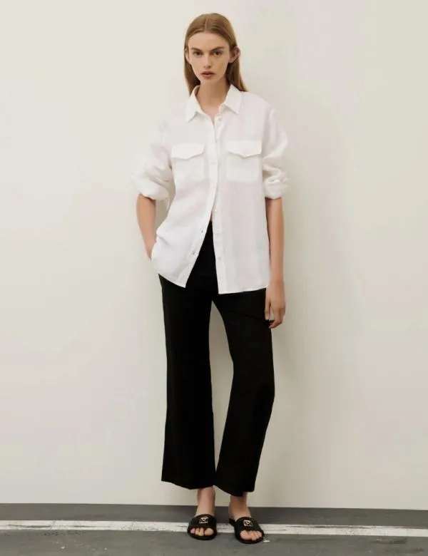 Marella Shirts Women Linen Shirt White
