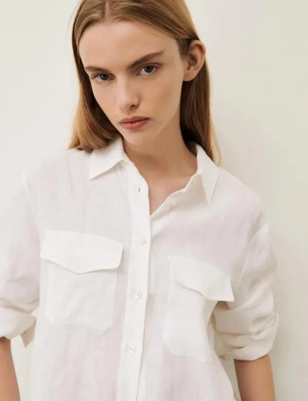 Marella Shirts Women Linen Shirt White