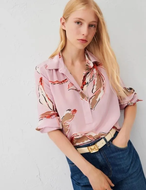 Marella Shirts Women Patterned Blouse Pink