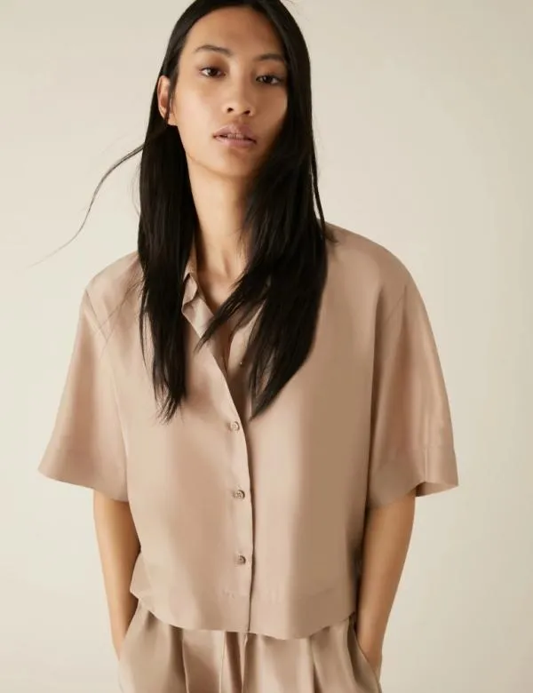 Marella Shirts Women Silk Shirt Beige