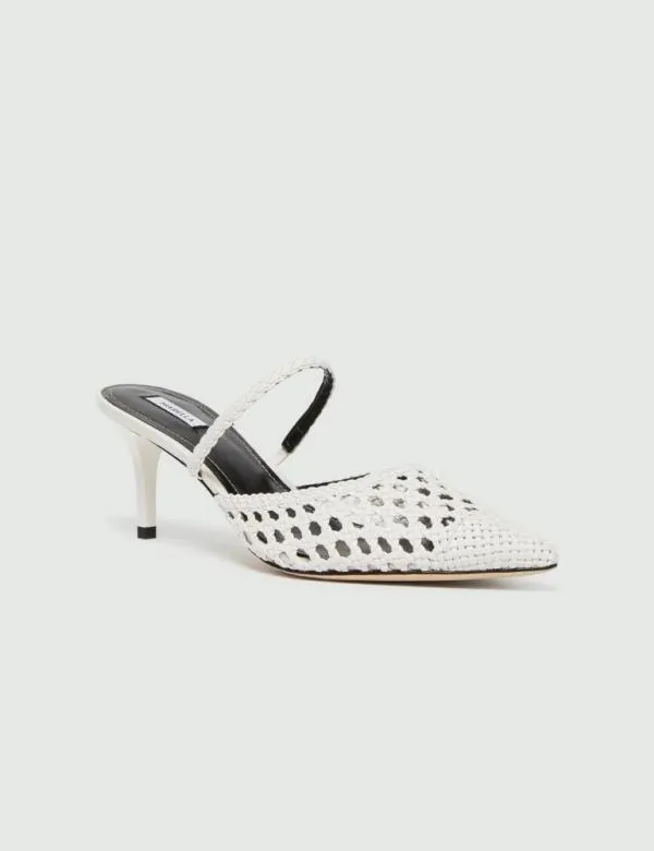 Marella Shoes Women Woven Mules White