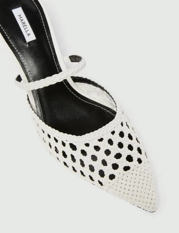 Marella Shoes Women Woven Mules White