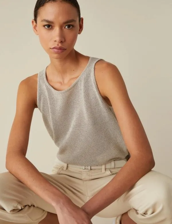 Marella Tops And TShirt Women Lurex Top Wool White