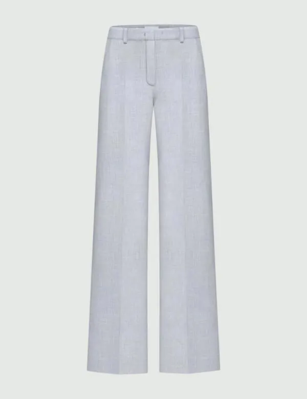 Marella Trousers Women Basketweave Trousers Sky Blue