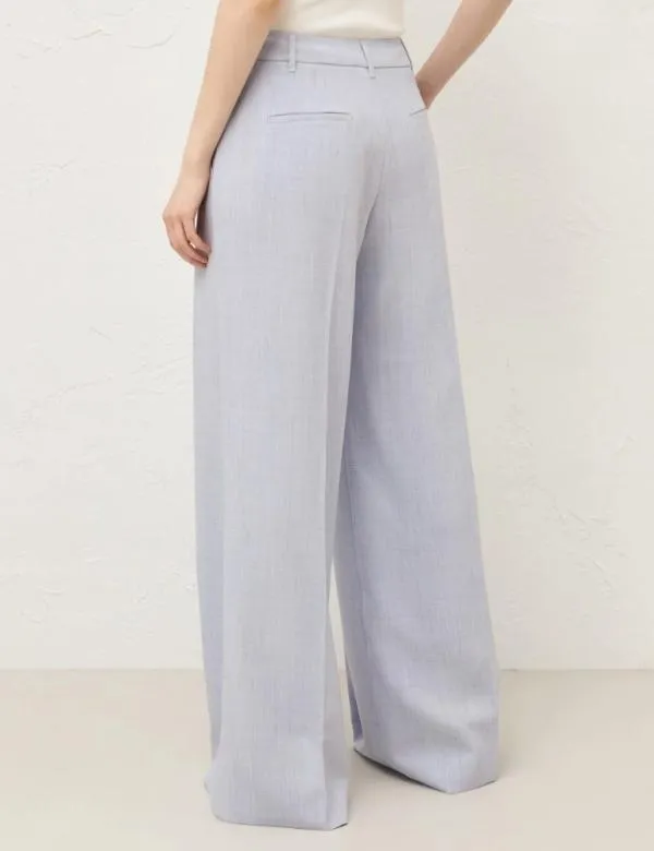 Marella Trousers Women Basketweave Trousers Sky Blue