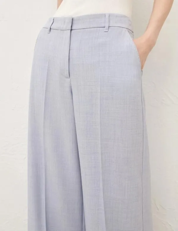 Marella Trousers Women Basketweave Trousers Sky Blue