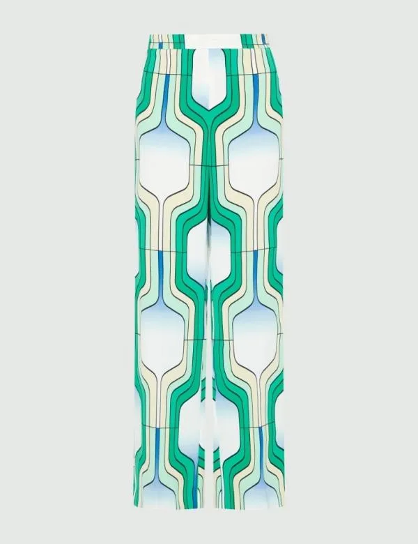 Marella Trousers Women Patterned Trousers Bright Green
