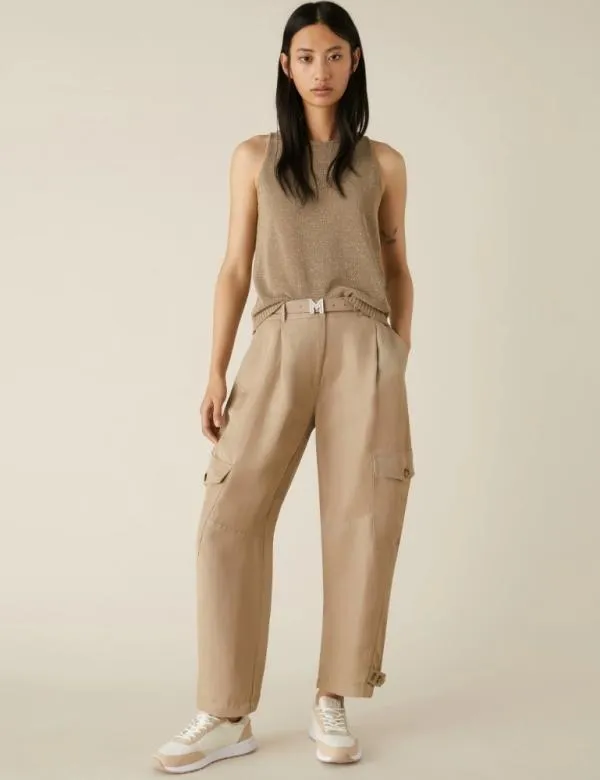 Marella Trousers Women Pocket Trousers Beige