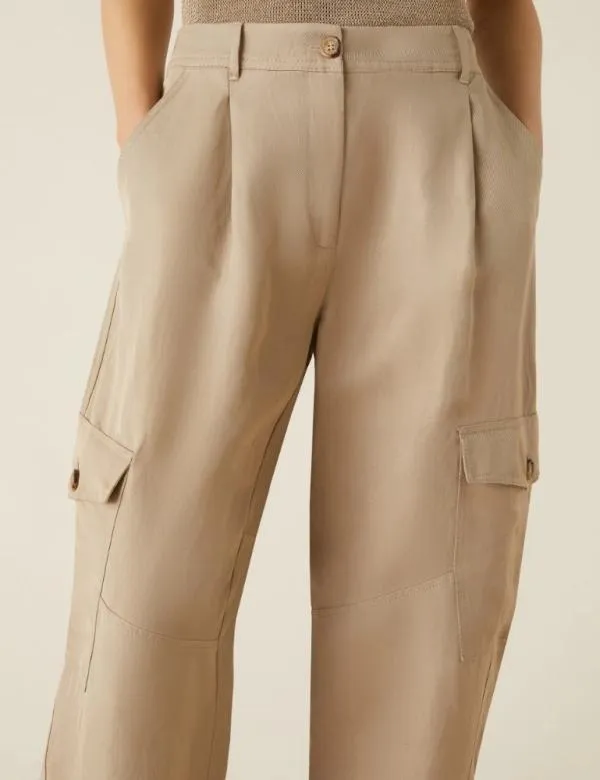 Marella Trousers Women Pocket Trousers Beige