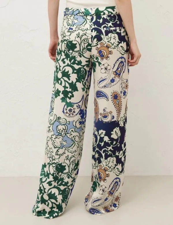 Marella Trousers Women Satin Trousers Green