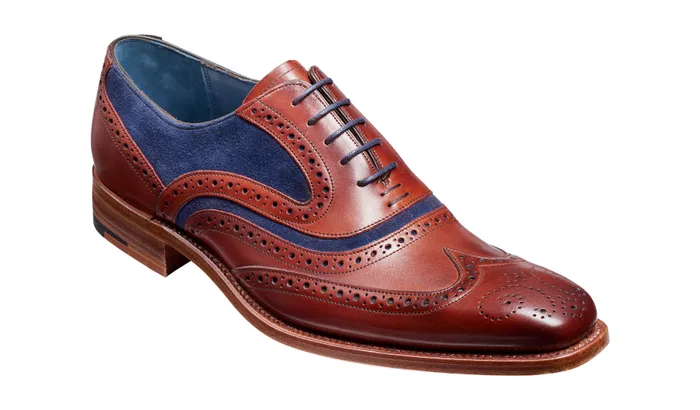 McClean 8211 Rosewood Calf Navy Suede Men Barker Shoes Mens Brogues