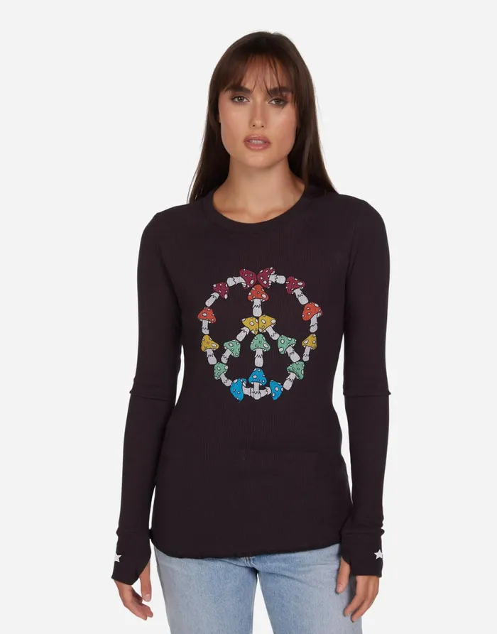 McKinley Mushroom Peace Onyx Women039s Lauren Moshi Long Sleeve