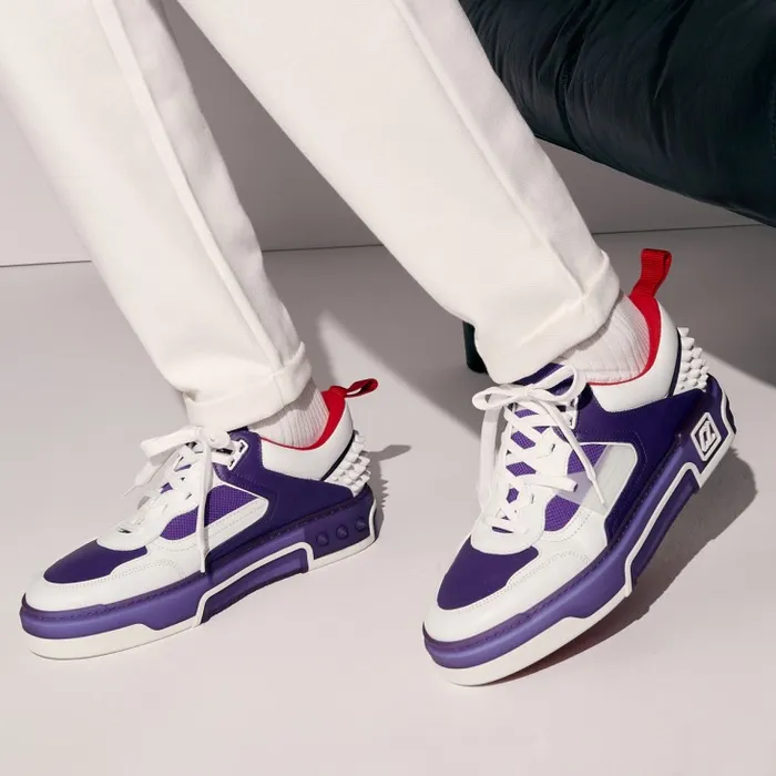 Men Astroloubi Sneakers 8211 Calf Leather And Nappa Leather 8211 Jacaranda Christian Louboutin Sneakers Men Astroloubi Sneakers 8211 Calf Leather And Nappa Leather 8211 Jacaranda Christian Louboutin Sneakers