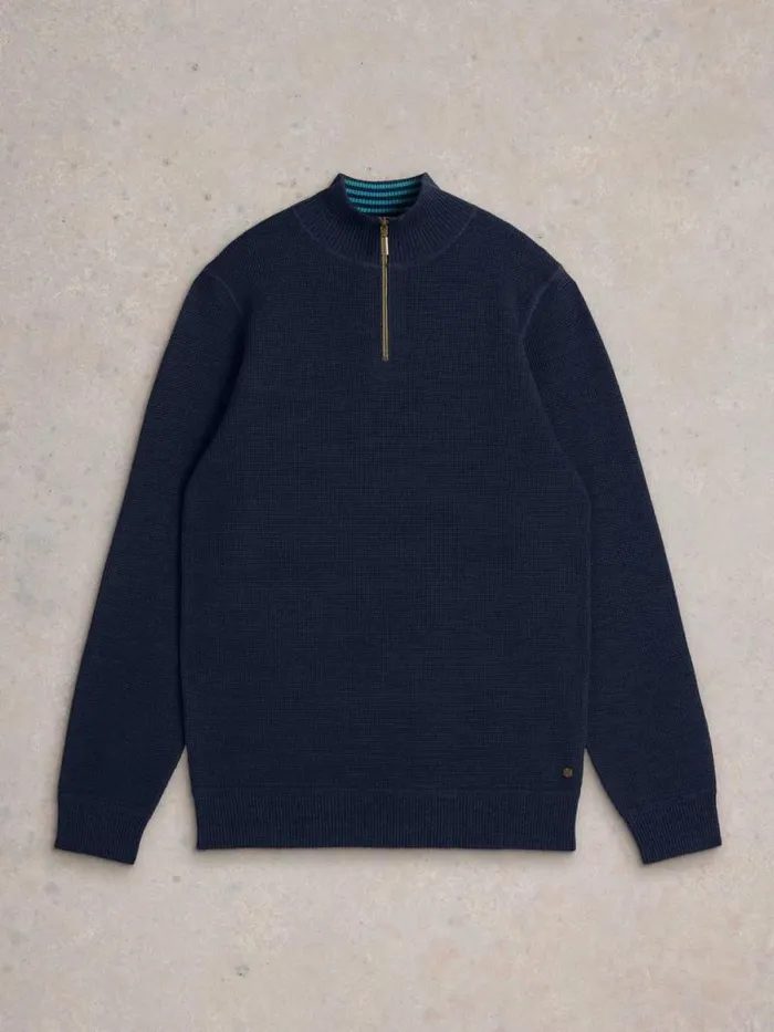 Men Attadale Funnel Neck Jumper Dark Navy White Stuff Knitwear