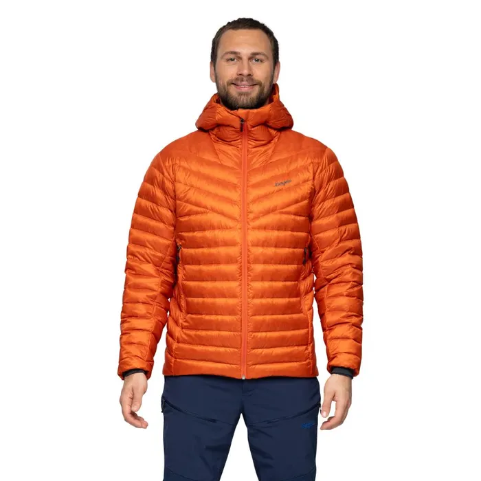 Men Bergans Of Norway Down Jackets Rabot Light Down Jacket Hood Lava