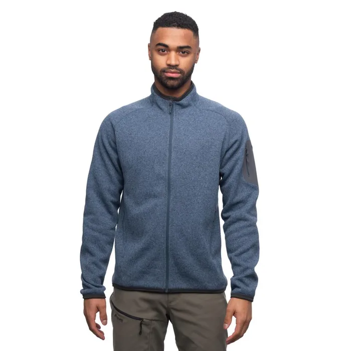 Men Bergans Of Norway Fleece Kamphaug Knitted Jacket Orion Blue