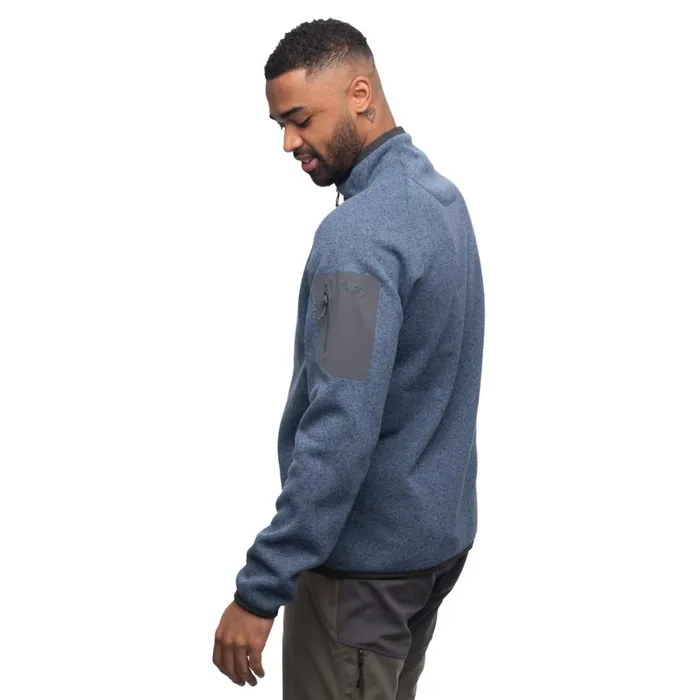 Men Bergans Of Norway Fleece Kamphaug Knitted Jacket Orion Blue