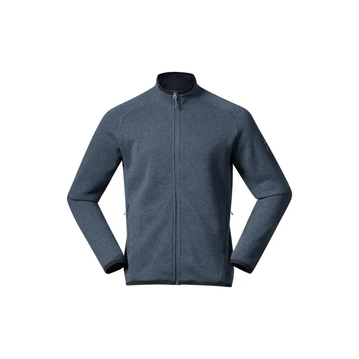 Men Bergans Of Norway Fleece Kamphaug Knitted Jacket Orion Blue