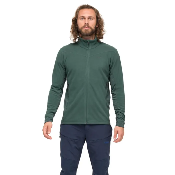 Men Bergans Of Norway Fleece Rabot Fleece Midlayer Jacket Duke Green