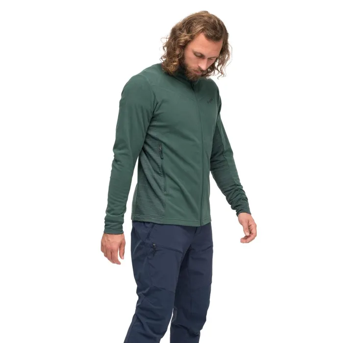 Men Bergans Of Norway Fleece Rabot Fleece Midlayer Jacket Duke Green