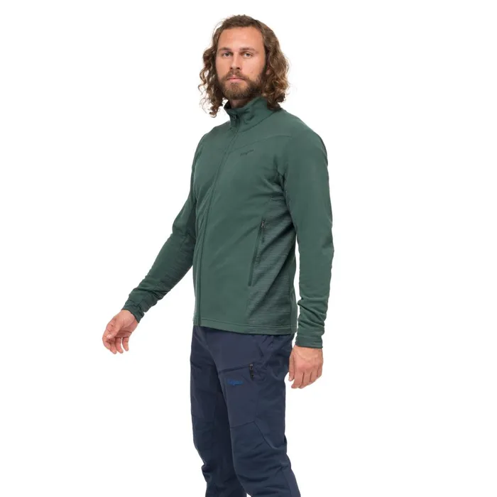 Men Bergans Of Norway Fleece Rabot Fleece Midlayer Jacket Duke Green