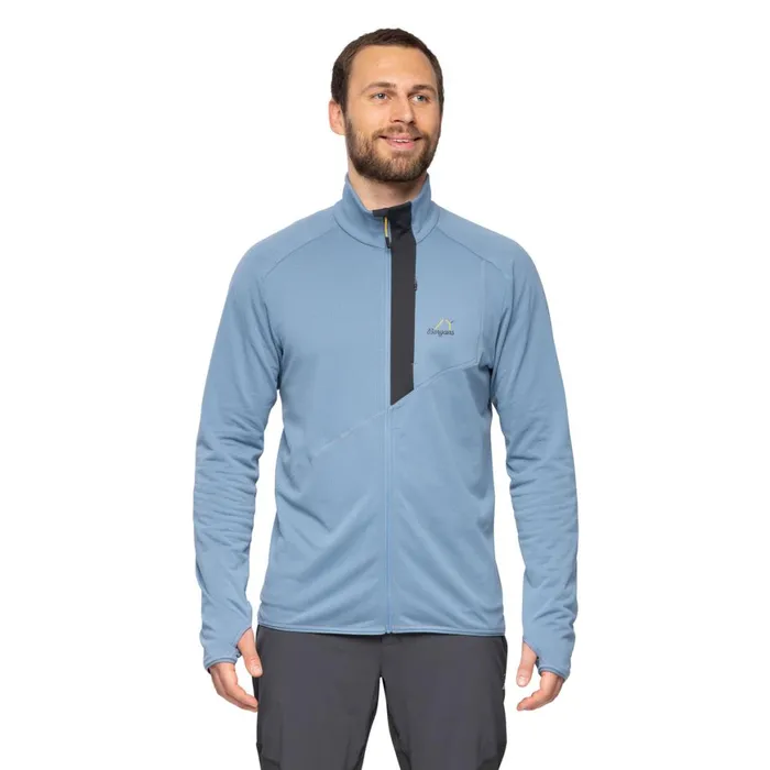 Men Bergans Of Norway Fleece Y Lightline Essence Midlayer Jacket Elemental Blue