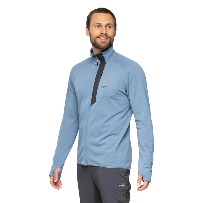 Men Bergans Of Norway Fleece Y Lightline Essence Midlayer Jacket Elemental Blue