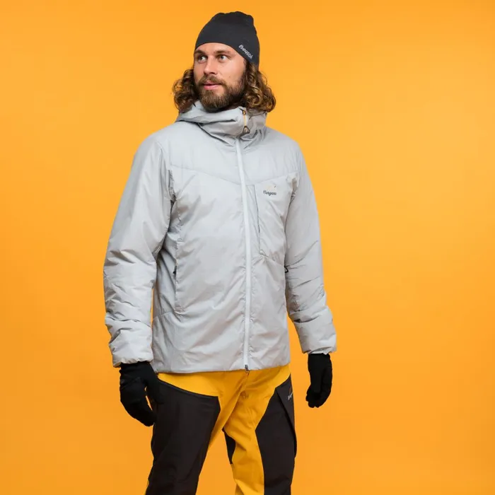 Men Bergans Of Norway Insulated Jackets Y Mountainline Insulated Windbreaker Jacket Pearl Grey