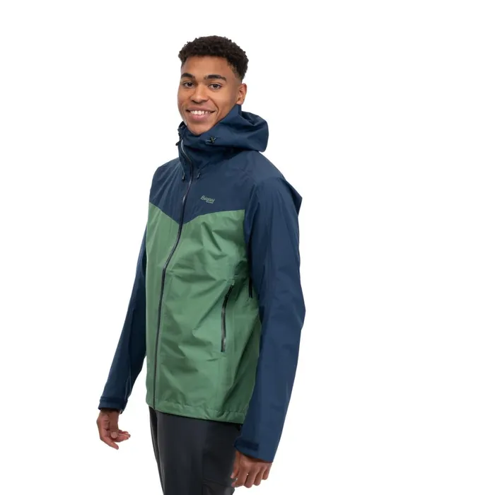 Men Bergans Of Norway Shell Jackets Skar Light 3l Shell Jacket Dark Jade Green Navy Blue