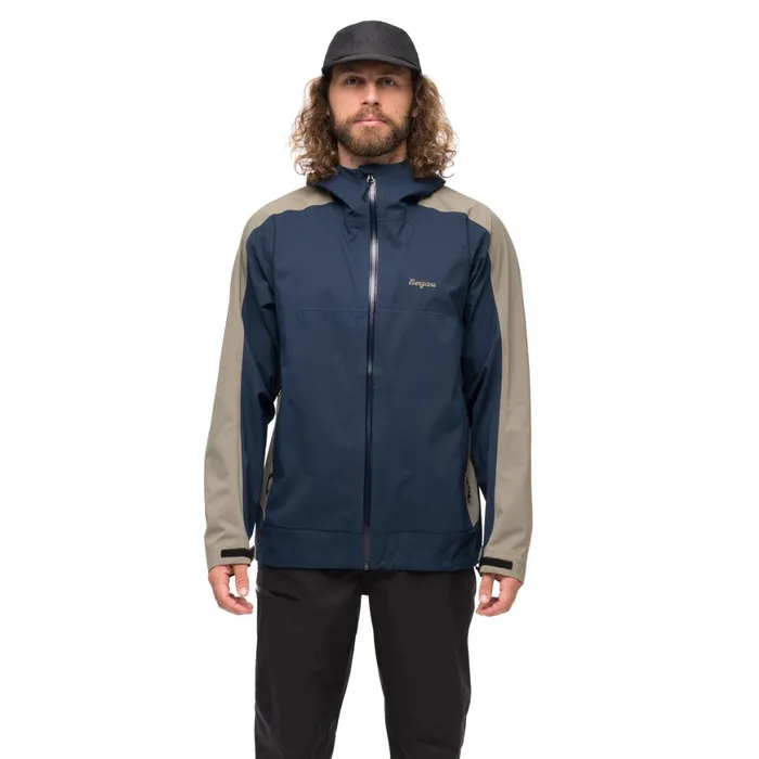 Men Bergans Of Norway Shell Jackets Vaagaa Allround 3l Shell Jacket Navy Blue Greenmud