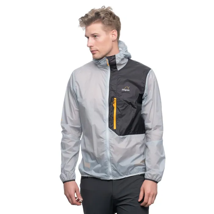 Men Bergans Of Norway Softshell Jackets Y Lightline Pure Windbreaker Jacket Pearl Grey Dark Shadow Grey