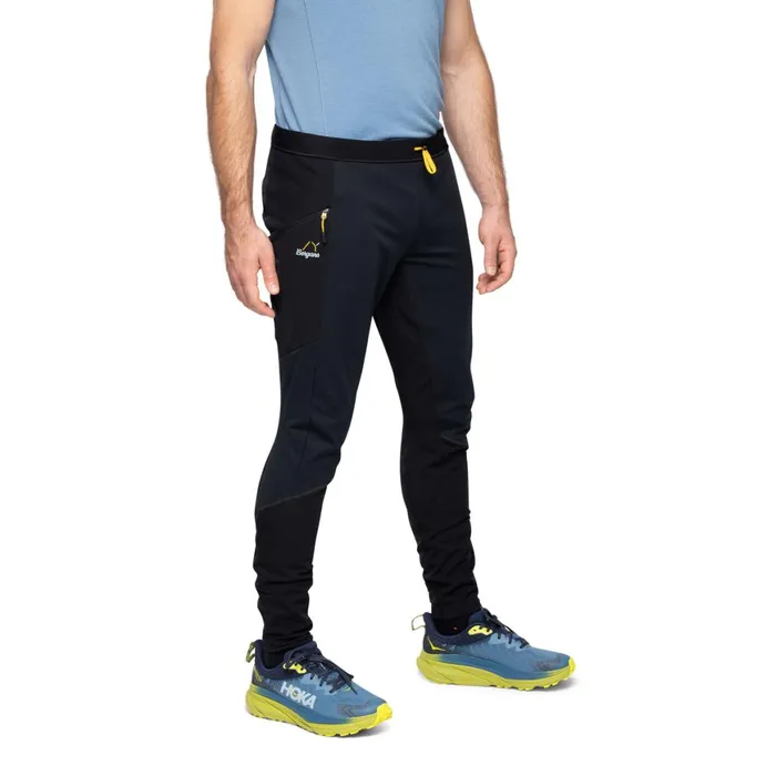Men Bergans Of Norway Softshell Pants Y Lightline Fast Winter Tights Black