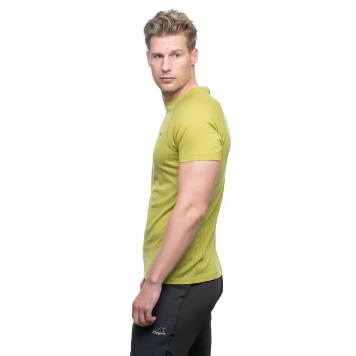 Men Bergans Of Norway TShirts Y Lightline Merino Tee Golden Lime Green