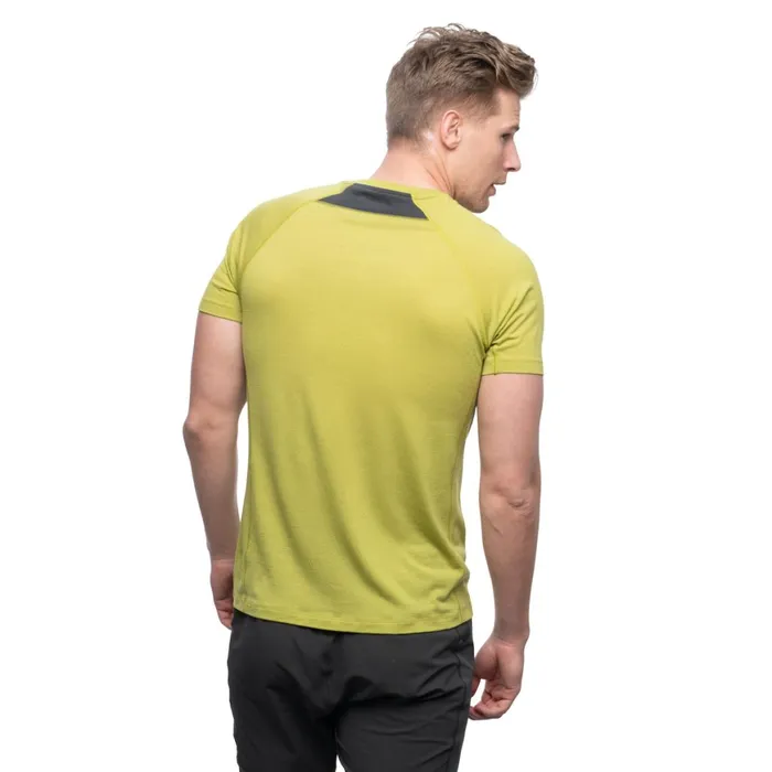 Men Bergans Of Norway TShirts Y Lightline Merino Tee Golden Lime Green