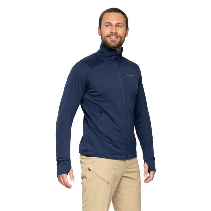 Men Bergans Of Norway Wool Rabot Merino Tech Midlayer Jacket