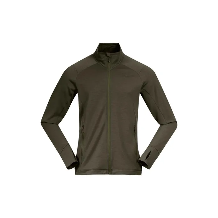 Men Bergans Of Norway Wool Ulstein Wool Jacket Dark Green Mud
