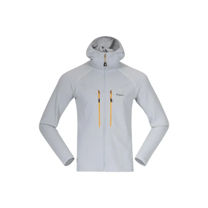 Men Bergans Of Norway Wool Y Mountainline Wooltech Midlayer Jacket Pearl Grey