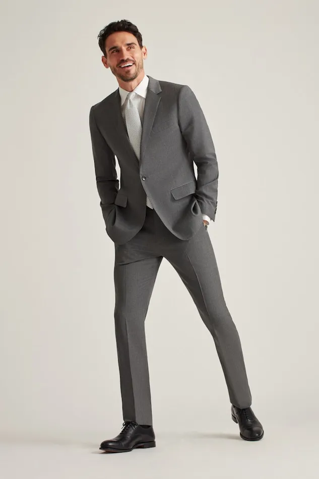 Men Bonobos Blazers and Sport Coats Jetsetter Stretch Wool Suit Jacket Grey
